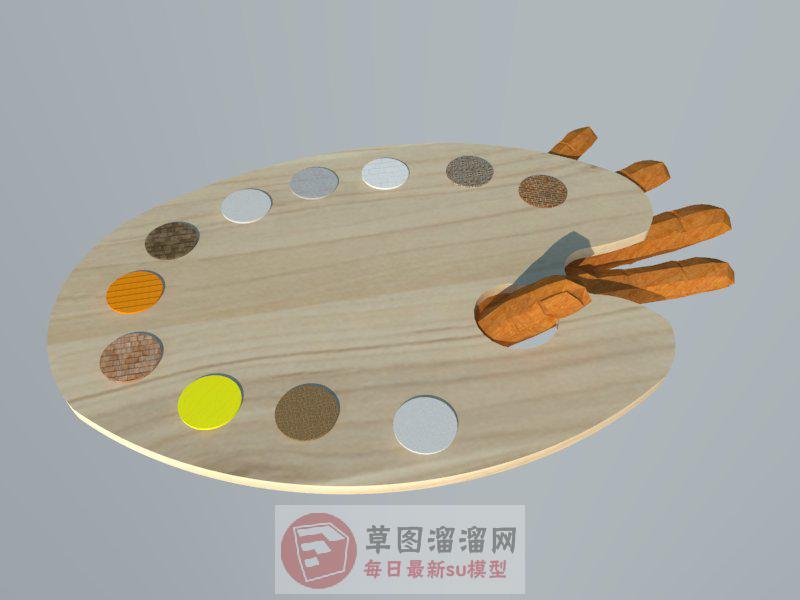 绘画调色板SU模型