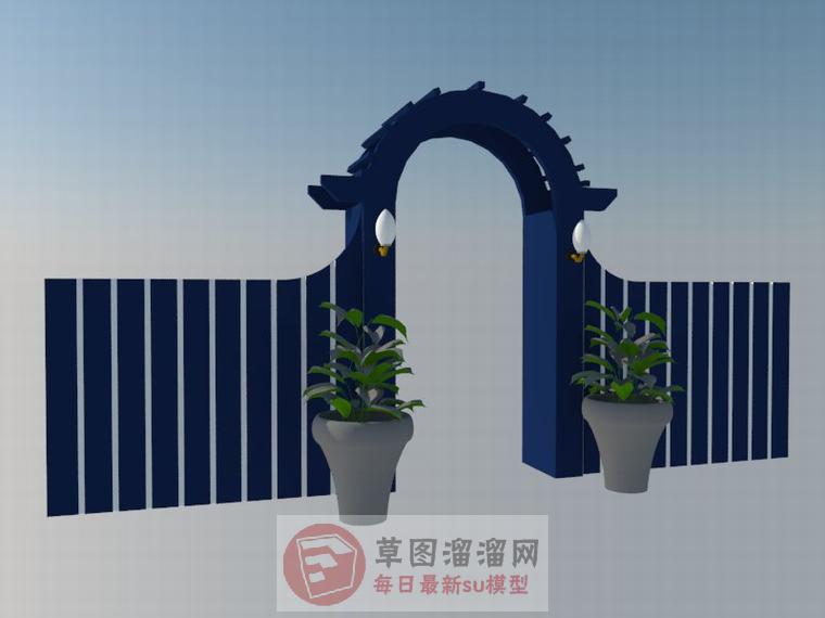 植物花架拱门SU模型
