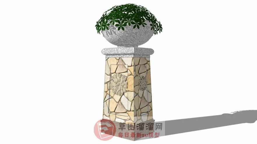 花钵SU模型