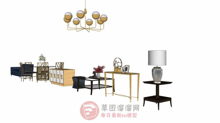 客厅家具SU模型