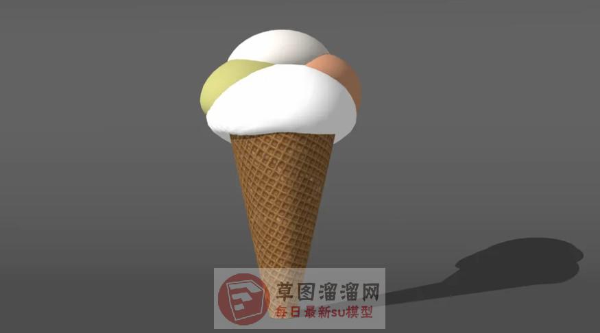 冰激凌蛋筒SU模型