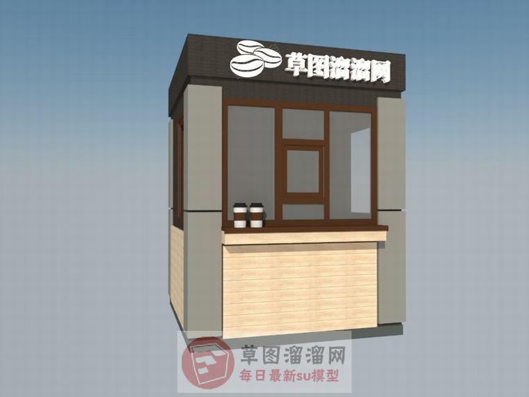 咖啡屋贩卖亭SU模型
