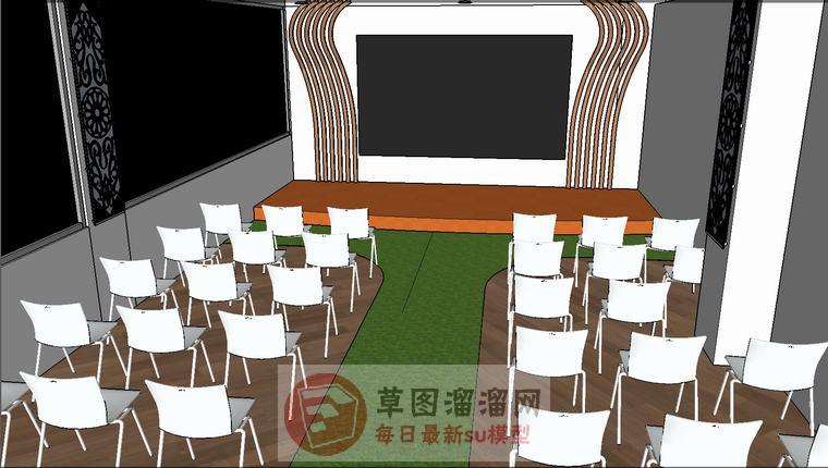 社交讲厅会议室SU模型
