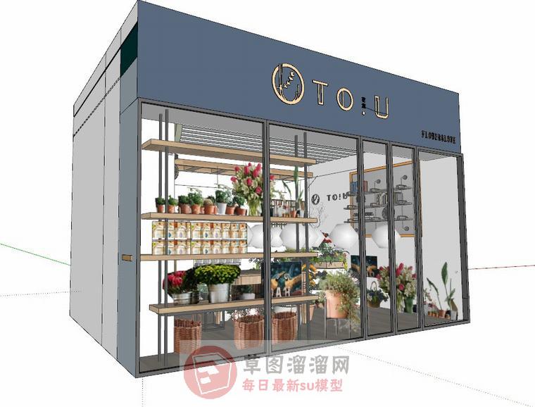 花店花室门面SU模型
