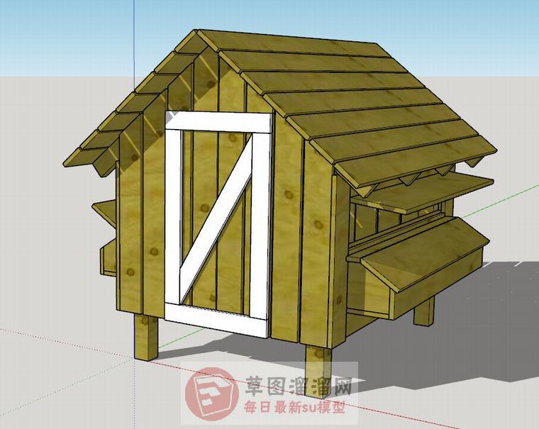 鸡笼鸡舍SU模型