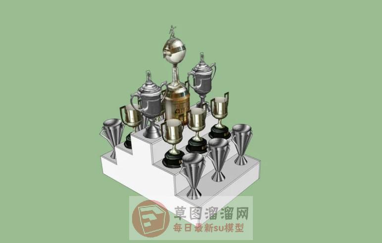 奖杯金杯银杯SU模型