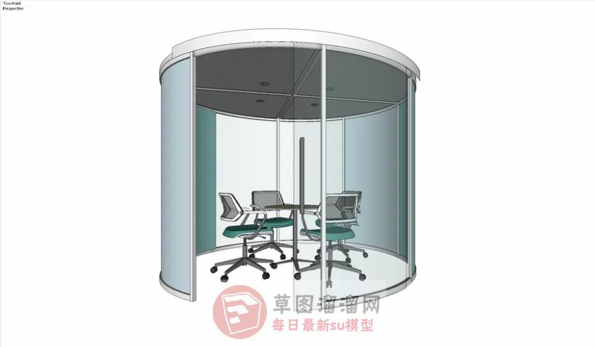 玻璃办公室SU模型
