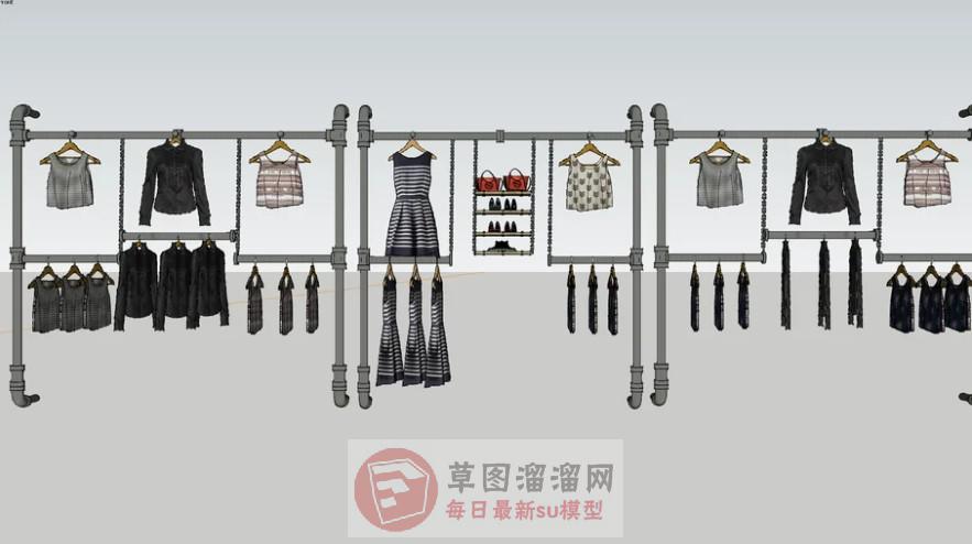 服装壁架SU模型