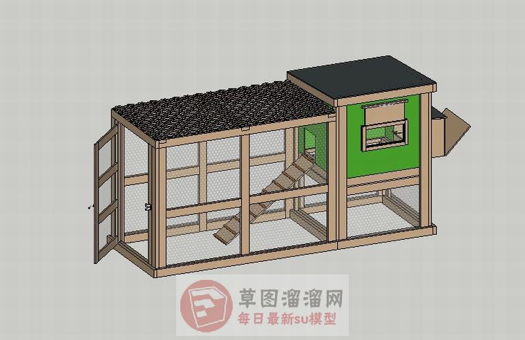鸡笼鸡舍SU模型