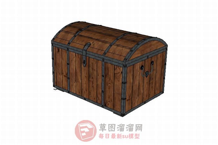 宝箱木箱SU模型