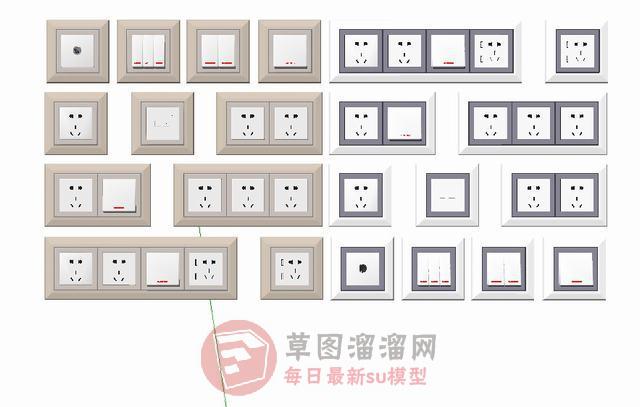 开关按钮插座SU模型