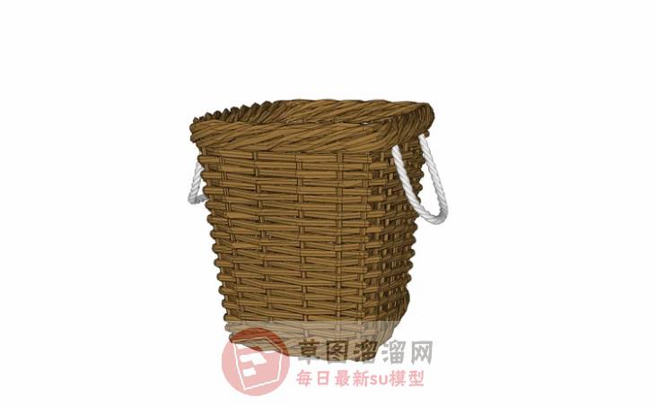 背篓竹篓筐SU模型