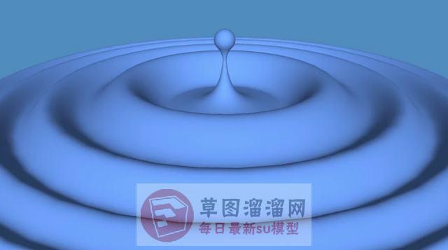 溅起水滴波纹SU模型