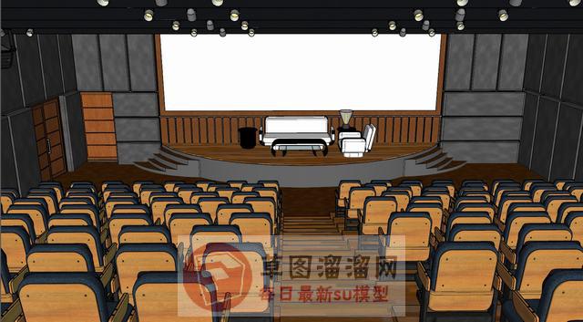 礼堂访谈讲座SU模型