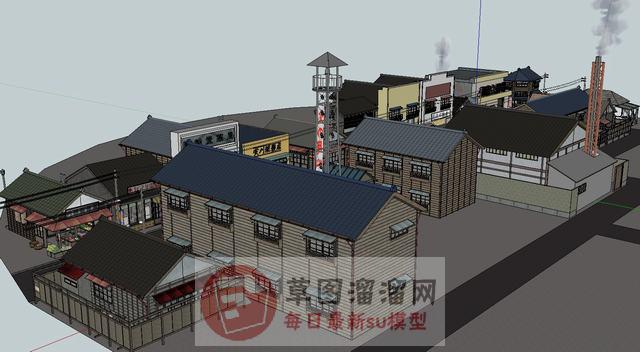 日本古街道SU模型