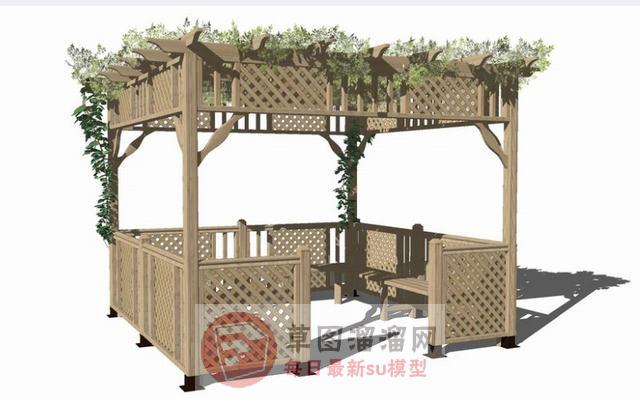 户外凉棚SU模型