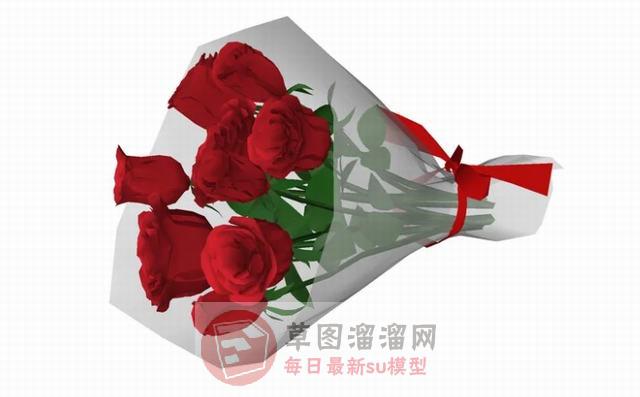 玫瑰花植物花SU模型