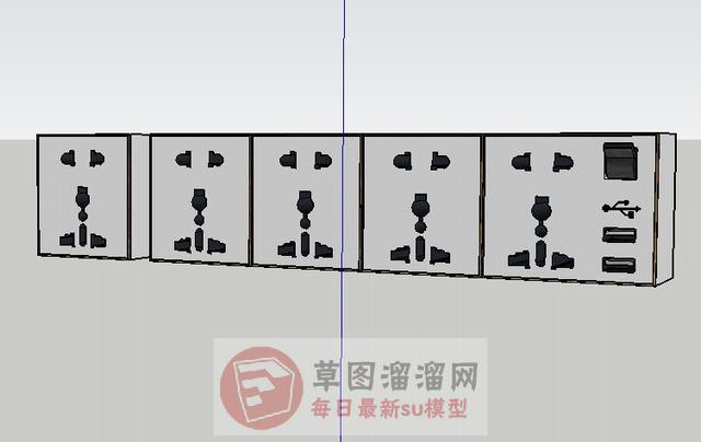 插座插头USB充电口SU模型