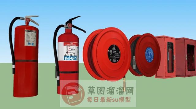 消防器材灭火器消防栓SU模型