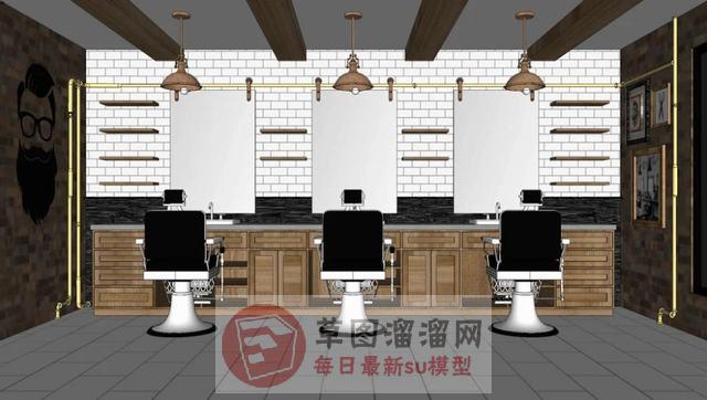 发廊理发店美发店SU模型