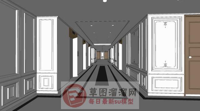 走廊过道SU模型