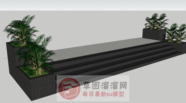 台阶植物SU模型