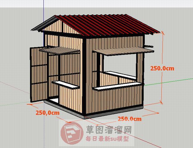 贩售亭贩卖亭SU模型