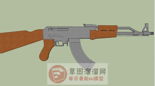 AK47模型枪SU模型