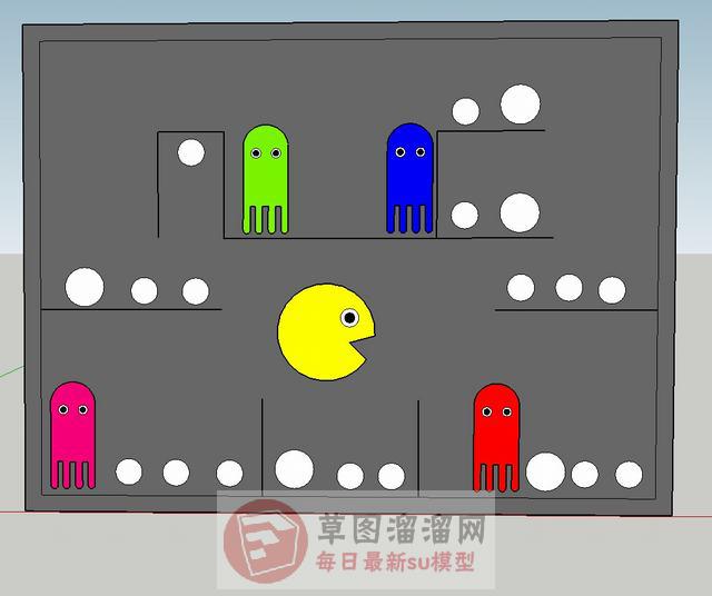 贪吃蛇游戏卡通SU模型