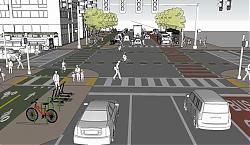 交通干道十字路口SU模型