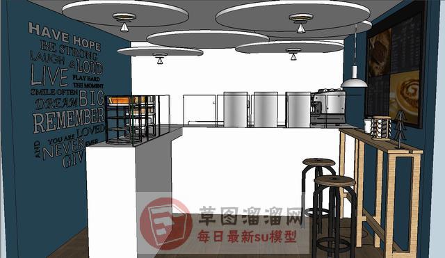 饮品店奶茶店饮食店SU模型