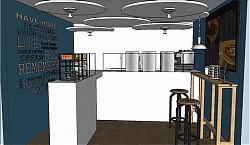 饮品店奶茶店饮食店SU模型