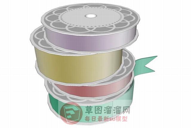 卷轴彩带SU模型