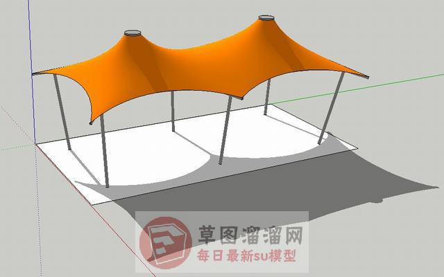 张拉膜挡棚SU模型