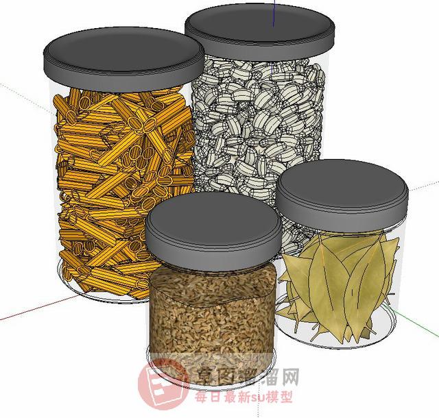 干货食品配料SU模型