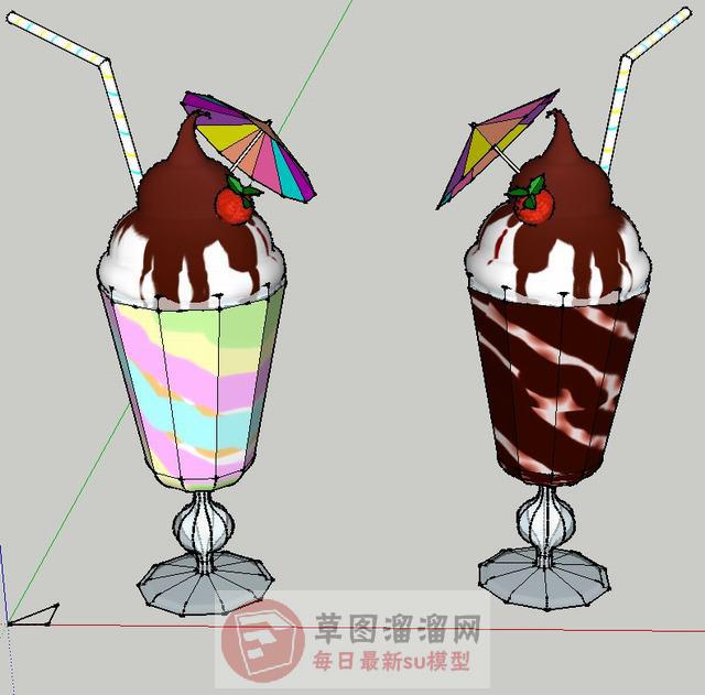 冰淇淋冰激凌食品SU模型