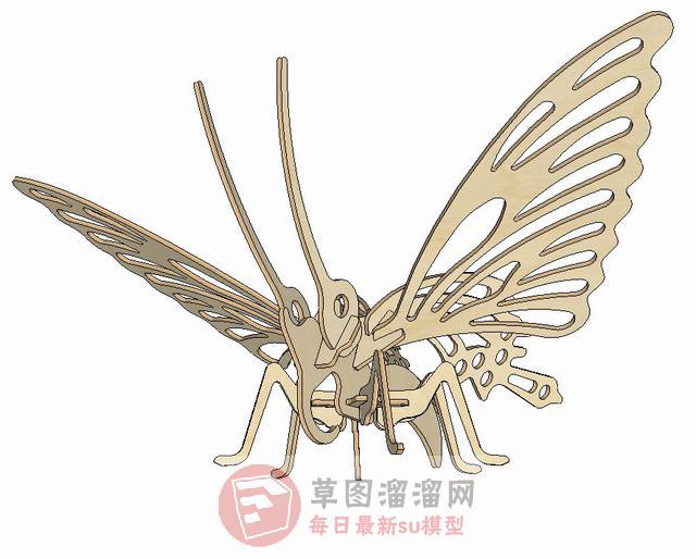 蝴蝶工艺品SU模型