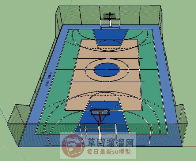 篮球场比赛场地SU模型