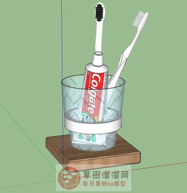 牙刷牙膏杯SU模型