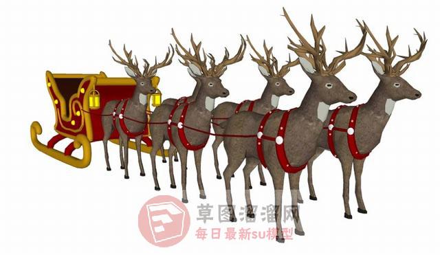 驯鹿麋鹿圣诞SU模型