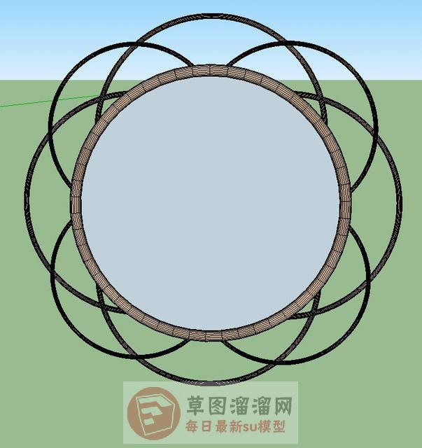 墙饰镜镜子SU模型