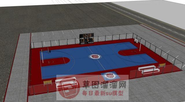 篮球场比赛场地SU模型