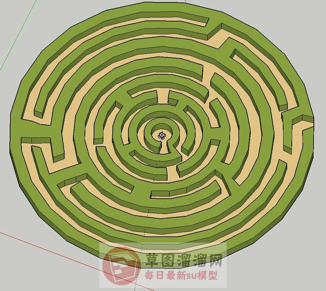 迷宫草坪SU模型