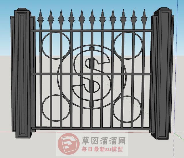铁艺护栏围栏SU模型