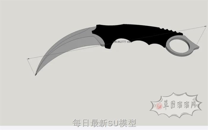 小刀回旋刀刀SU模型