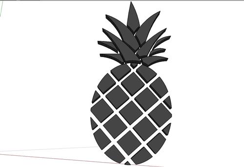 菠萝LOGO标志SU模型