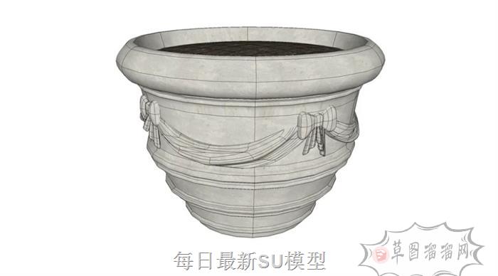 花钵花盆SU模型