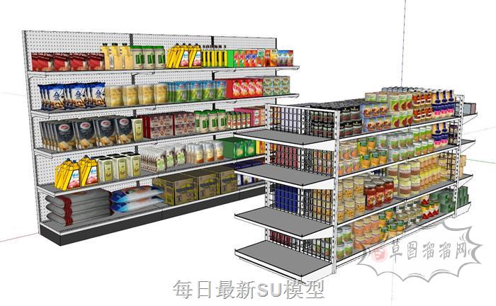 商品货物架SU模型