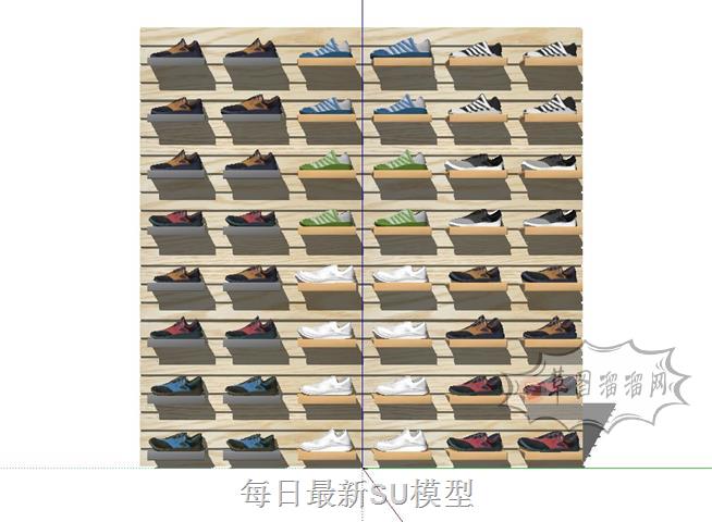 鞋店鞋架鞋柜SU模型