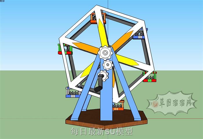 儿童摩天轮游乐设施SU模型